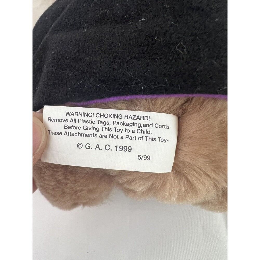Vtg 99’ G.A.C Halloween Count Teddy Bear Stuffed 7" Plush Dracula Costume Purple - Picture 6 of 8